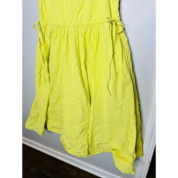 JASON WU Collective Yellow Cotton V-Neck Drawstring Waist Midi Dress size 14 - Picture 8 of 16